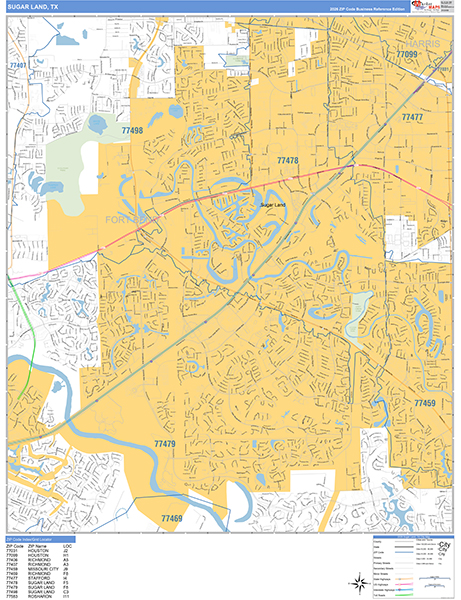 Sugar Land, TX Zip Code Map